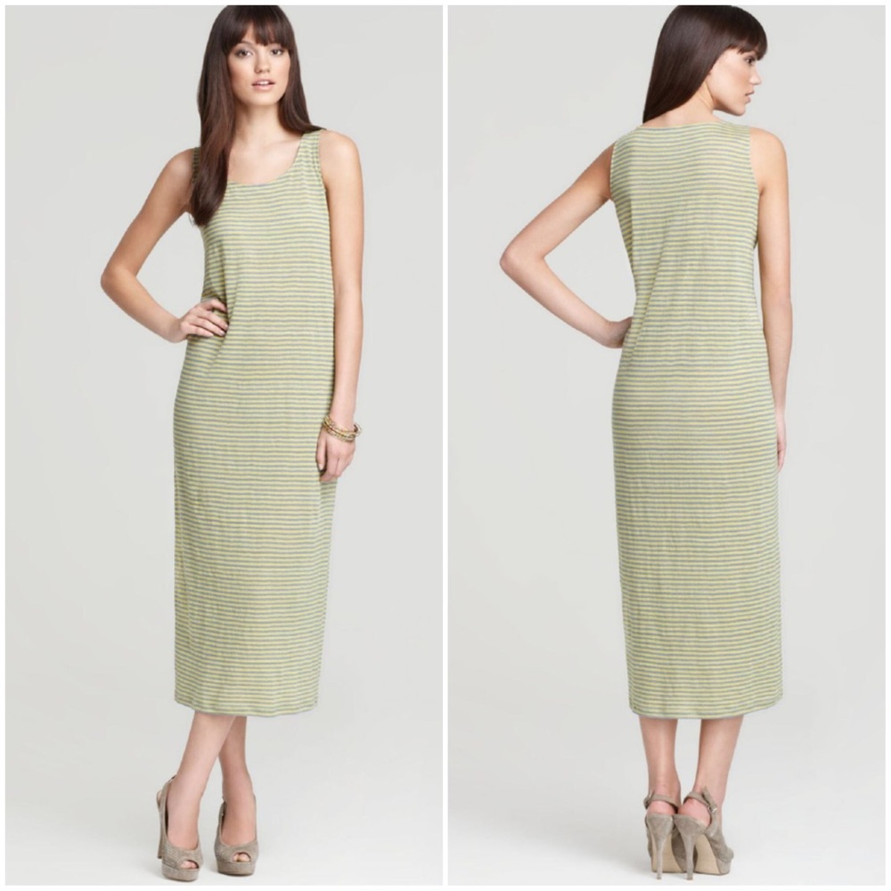 Eileen Fisher Striped Maxi Tank Dress Size M